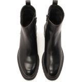 Kazar - Zwarte Laarzen - Leer - Middelhoge Hak - Rits aan Binnenkant