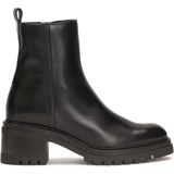 Kazar - Zwarte Laarzen - Leer - Middelhoge Hak - Rits aan Binnenkant