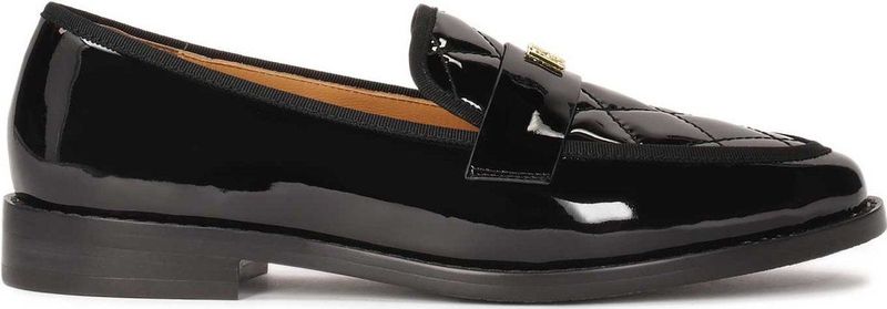 Kazar - Schoenen - Dames - Zwart - Leer - Gelakte Loafers met Quilten