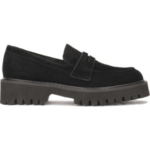 Suede black slip-on shoes