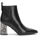 Black boots with decorative heel