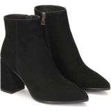Black suede pointed-toe boots