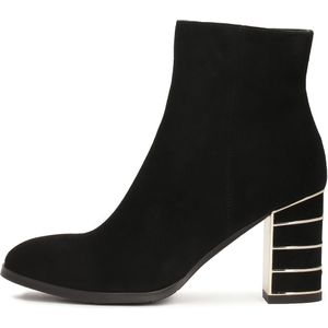 Kazar - Suède Laarzen - Zwart - Versierde Hak