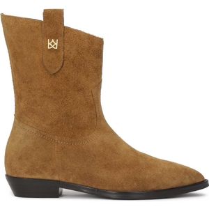 Kazar, Schoenen, Dames, Bruin, 37 EU, Denim, Suede cowboy laarzen met hoge schacht