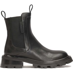 Kazar, Schoenen, Dames, Zwart, 41 EU, Leer, Leren laarzen met slip-on bovenwerk