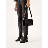 Kazar - Zwarte Kuitlaarzen - Leer - Brede Versierde Hak