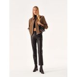 Kazar - Zwarte Kuitlaarzen - Leer - Brede Versierde Hak