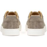 Minimalist suede sneakers in taupe color