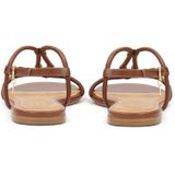 Kazar - Bruine Sandalen - Leer - Platte Zool - Dames