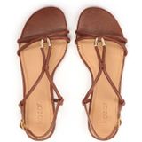 Kazar - Bruine Sandalen - Leer - Platte Zool - Dames