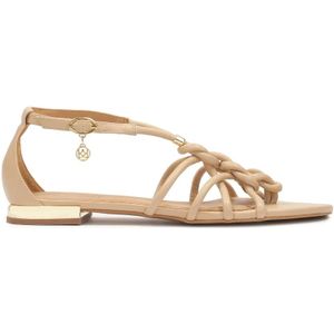 Kazar - Beige Sandalen - Leer - Gevlochten Bandjes