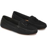 Comfortable suede moccasins in black color