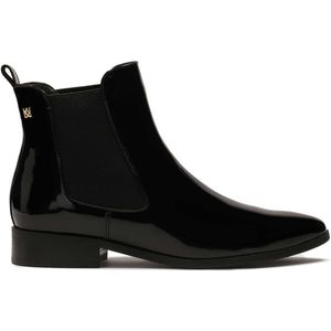 Kazar - Chelsea Boots - Zwart - Leer - Instap Platte Laarzen met Lage Hak