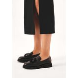 Kazar - Instap Halfschoenen - Zwart - Leer - Dikke Zool