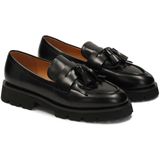 Kazar - Instap Halfschoenen - Zwart - Leer - Dikke Zool