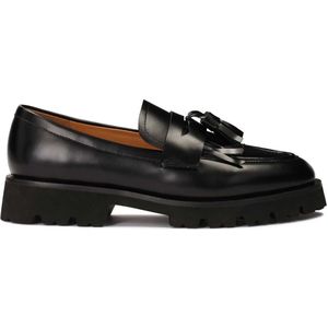 Kazar - Instap Halfschoenen - Zwart - Leer - Dikke Zool