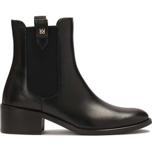 Kazar - Schoenen - Zwart - Leer - Instappers met Elastieken en Lussen