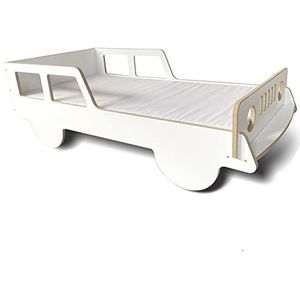 NeedSleep® Auto bed Jeep 140x70 | baby bed montessori | kinderbedje voor een jongen en meisje | bed met een barrière | kinderbed MDF (70x140 cm zonder matras)