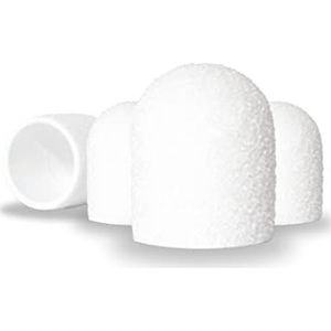 LALILL Lux Slijpkappen, 100 stuks, witte freesdoppen voor nagelfrees, manicure, pedicure en podologie, opzetstukken voor voetverzorging, eeltverwijdering, nagelmodellering, 13 mm, korrel 80