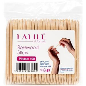 LALILL Houten stokjes 100 stuks - nagelriemduwer - oranje houten sticks voor manicure, pedicure, manicure, nagelhuidverzorging voor tatoeages, wimpers, beauty, make-up, nagels