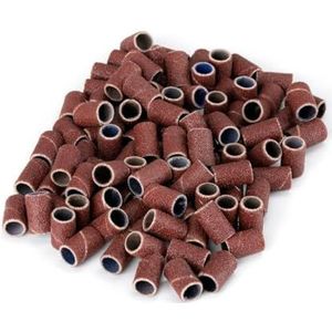 LALILL 100 stuks schuurdoppen korrel 180 - schuurhulzen schuurbanden boor zanding abrasieve caps - voetverzorging bands mandrell nagelfrees - opzetstuk voor manicure, pedicure, nagelkunst,