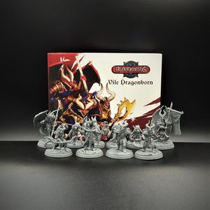 Titan Forge | Bloodfields - Vile Dragonborns Army Pack | Dedicated For Bloodfields Fantasy Tabletop Skirmish Wargame | Set of 10 Miniatures | 32mm Scale | Age 14+