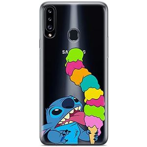 ERT GROUP Samsung A20S telefoonhoesje origineel en officieel erkend Disney Stich 015 model optimaal aangepast aan de vorm van de mobiele telefoon, gedeeltelijk bedrukt