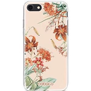 ERT GROUP mobiel telefoonhoesje voor Iphone 7/8/ SE 2/ SE 3 origineel en officieel erkend Babaco patroon Flowers 057 optimaal aangepast aan de vorm van de mobiele telefoon, hoesje is gemaakt van TPU
