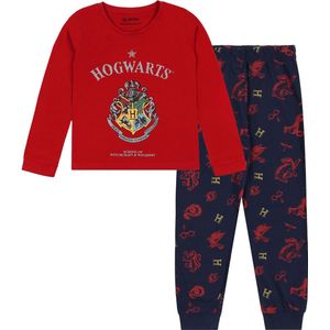 Harry Potter - Pyjama - Rood en Marineblauw - Lange Broek en Mouwen - Katoen - OEKO-TEX