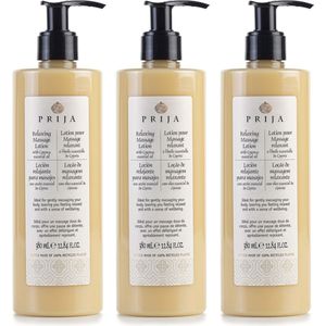 PRIJA - Ontspannende massagelotion met etherische olie van cipres, 3x 380 ml