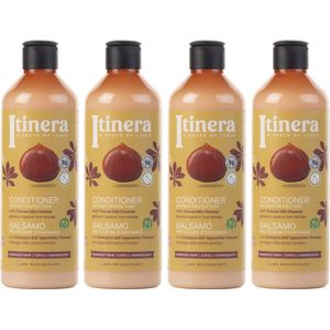 ITINERA - Conditioner voor beschadigd haar met kastanje uit de Toscaanse heuvels, 96% natuurlijke ingrediënten, 370 ml (4 stuks)