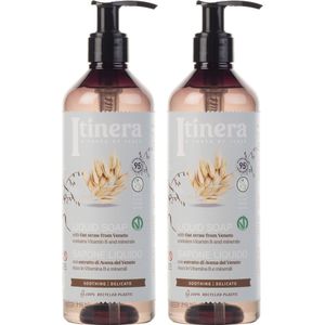 ITINERA - Kalmerende vloeibare zeep met Veneto haver, 95% natuurlijke ingrediënten 370 ml (2 stuks)