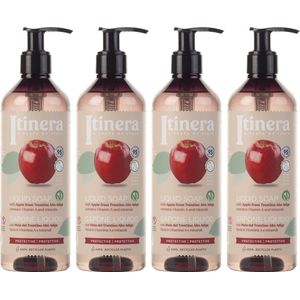 ITINERA - Beschermende vloeibare zeep met appel uit Trentino, 95% natuurlijke ingrediënten 370 ml (4 stuks)