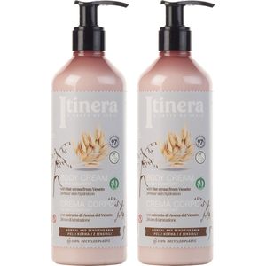 ITINERA - Crème, bodylotion voor de normale en gevoelige huid, met haver uit Veneto, 97% natuurlijke ingrediënten 370 ml (2 stuks)