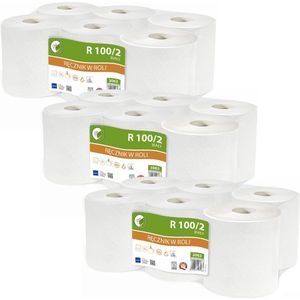 ELLIS Ecoline - Duurzaam tweelaags gerecycled papieren handdoekjes / 18 rollen