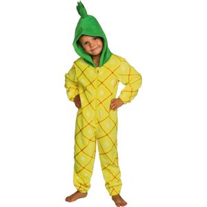 Eendelige Pyjama - Geel - Ananas Motief - Lange Mouwen - Capuchon