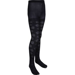 2x Zwarte panty met rozen