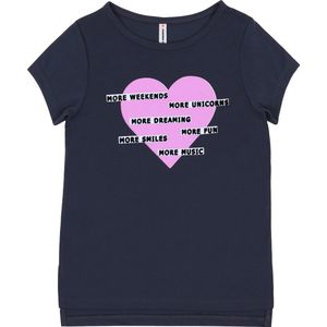 Meisjes T-shirt met korte mouwen, grafiet, met letters