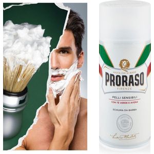 Proraso - Scheerschuim voor gevoelige huid met Aloë en Groene Thee 300ml