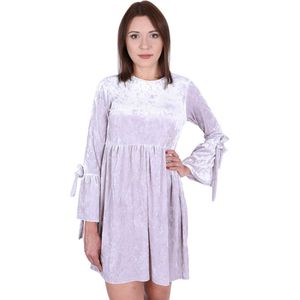 Grijs fluwelen jurkje met ruches, John Zack