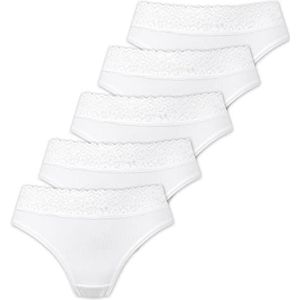 Marilyn Poupée Infinity Braziliaanse katoenen slip met kanten riem wit - S - 5-pack, wit, S