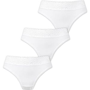 Marilyn Poupée Infinity Braziliaanse katoenen slip met kanten riem wit - XL - 3-pack, wit, XL