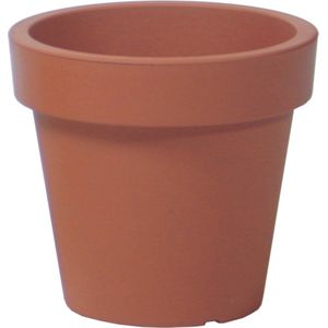 Basic plantenpot/bloempot kunststof dia 13.5 cm/hoogte 12 cm terra cotta