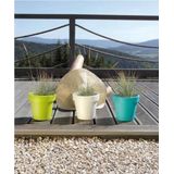 Basic plantenpot/bloempot kunststof dia 16/hoogte parel wit voor binnen/buiten