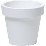 Basic plantenpot/bloempot kunststof dia 20/hoogte 18 parel wit voor binnen/buiten