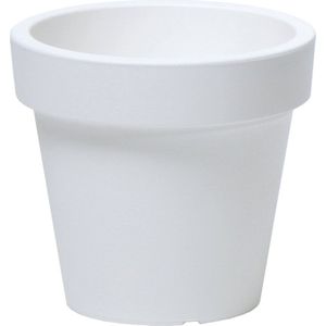 Basic plantenpot/bloempot kunststof dia 20/hoogte 18 parel wit voor binnen/buiten