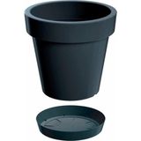 Prosperplast Bloempot/plantenpot voor binnen en buiten D40 x H35 antraciet kunststof