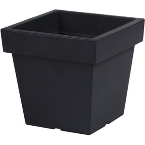 1x Kunststof vierkante bloempotten/plantenpotten 15 liter antraciet - Bloempotten voor binnen en buiten