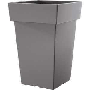 Prosperplast Kunststof plantenpot/bloempot Square - 29 x 44 cm - steengrijs - kunststof - 24 liter binnen/buiten