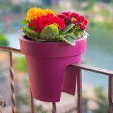 1x Balkon plantenpotten/bloempotten taupe 25 cm van kunststof- 5 liter - Tuin/balkon decoraties